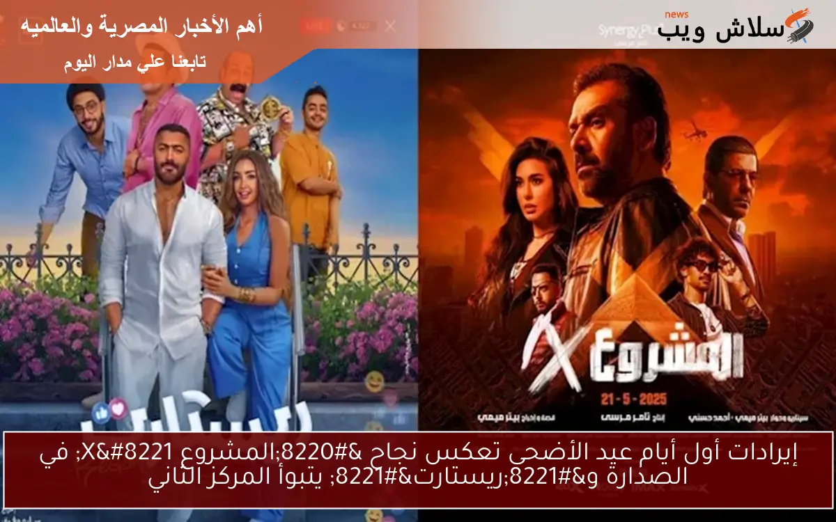 إيرادات أول أيام عيد الأضحى تعكس نجاح "المشروع X" في الصدارة و"ريستارت" يتبوأ المركز الثاني 2 إيرادات أول أيام عيد الأضحى تعكس نجاح “المشروع X” في الصدارة و”ريستارت” يتبوأ المركز الثاني