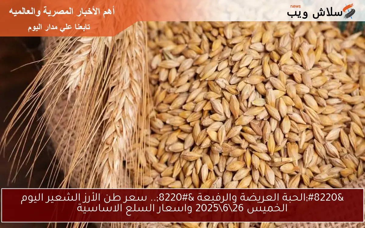 “الحبة العريضة والرفيعة “.. سعر طن الأرز الشعير اليوم الخميس 26\6\2025 واسعار السلع الاساسية