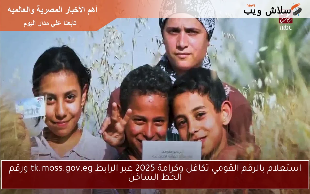 استعلام بالرقم القومي تكافل وكرامة 2025 عبر الرابط tk.moss.gov.eg ورقم الخط الساخن
