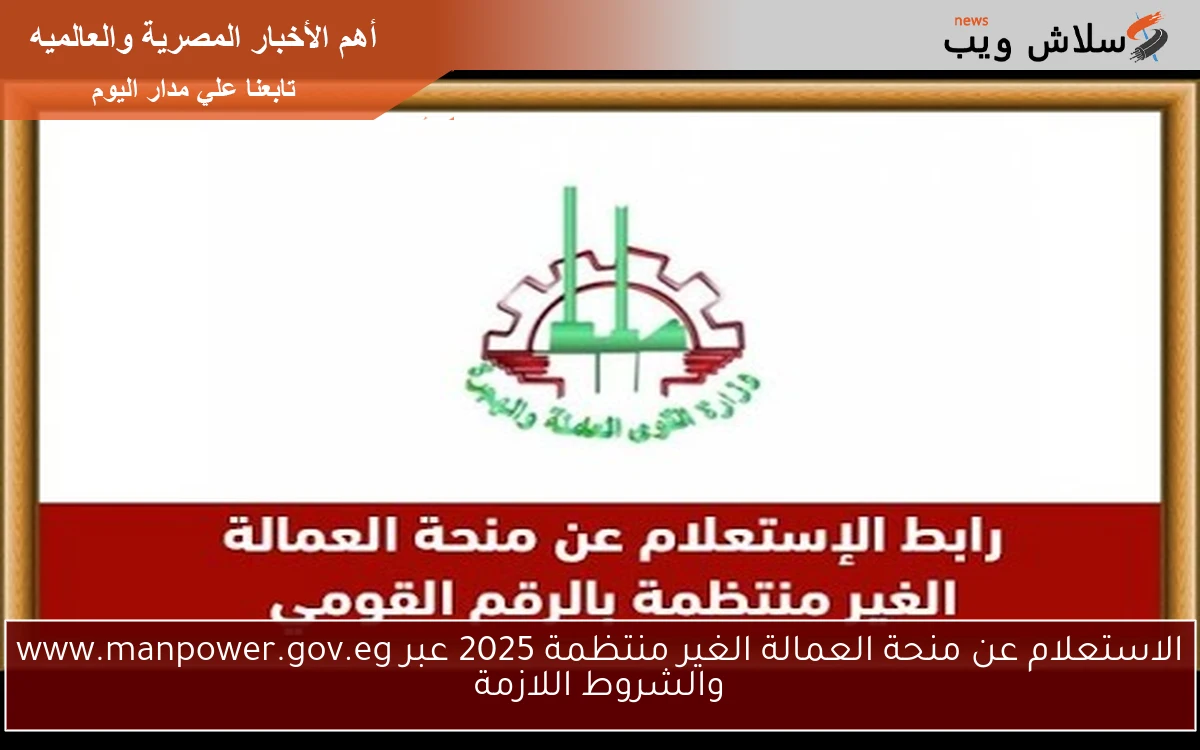 الاستعلام عن منحة العمالة الغير منتظمة 2025 عبر www.manpower.gov.eg والشروط اللازمة