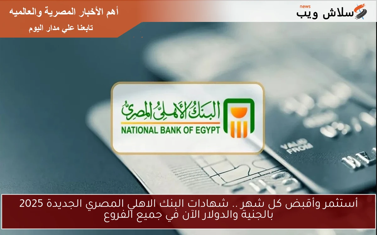 أستثمر وأقبض كل شهر .. شهادات البنك الاهلي المصري الجديدة 2025 بالجنية والدولار الآن في جميع الفروع 2 أستثمر وأقبض كل شهر .. شهادات البنك الاهلي المصري الجديدة 2025 بالجنية والدولار الآن في جميع الفروع