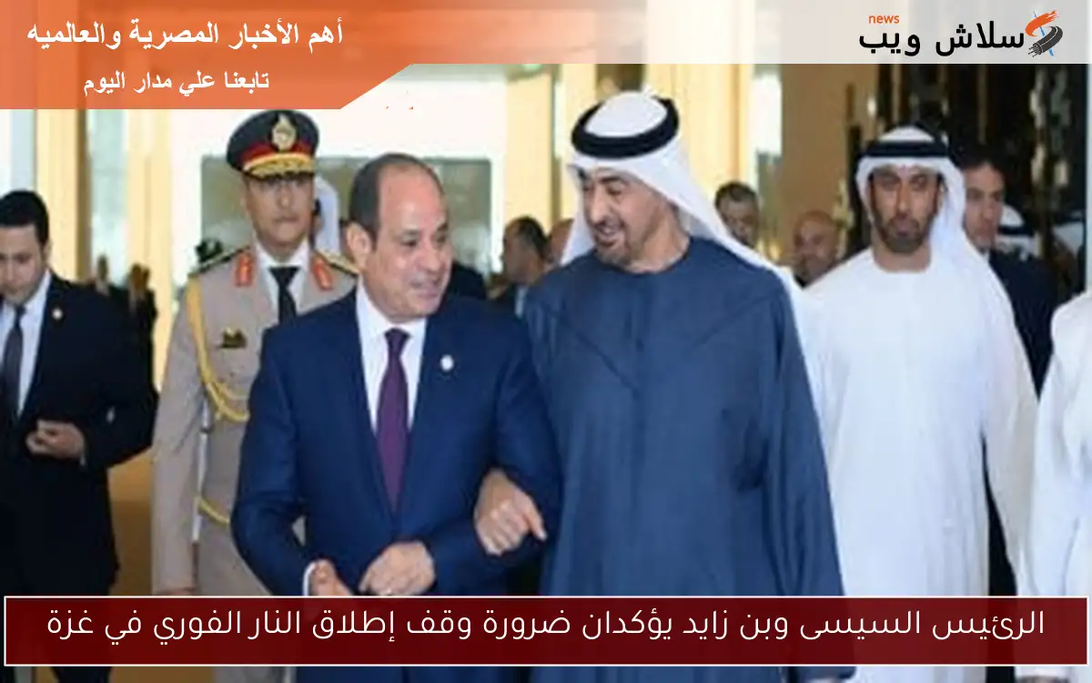 الرئيس السيسى وبن زايد يؤكدان ضرورة وقف إطلاق النار الفوري في غزة 2 الرئيس السيسى وبن زايد يؤكدان ضرورة وقف إطلاق النار الفوري في غزة