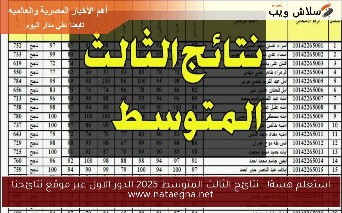 استعلم هسة!.. نتائج الثالث المتوسط 2025 الدور الاول عبر موقع نتائجنا www.nataegna.net 2 استعلم هسة!.. نتائج الثالث المتوسط 2025 الدور الاول عبر موقع نتائجنا www.nataegna.net