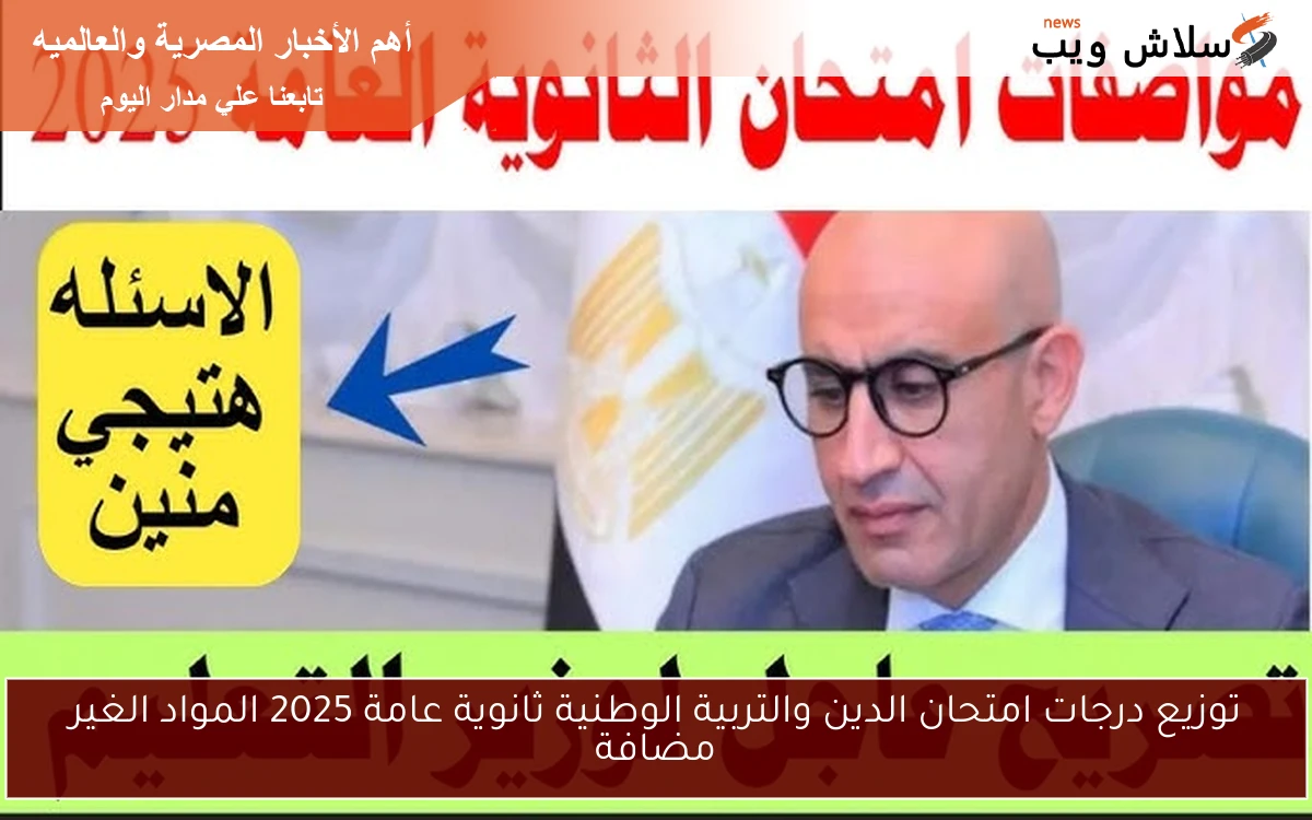توزيع درجات امتحان الدين والتربية الوطنية ثانوية عامة 2025 المواد الغير مضافة 2 توزيع درجات امتحان الدين والتربية الوطنية ثانوية عامة 2025 المواد الغير مضافة