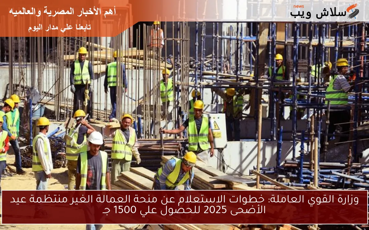 وزارة القوي العاملة: خطوات الاستعلام عن منحة العمالة الغير منتظمة عيد الأضحى 2025 للحصول علي 1500 جـ 2 وزارة القوي العاملة: خطوات الاستعلام عن منحة العمالة الغير منتظمة عيد الأضحى 2025 للحصول علي 1500 جـ