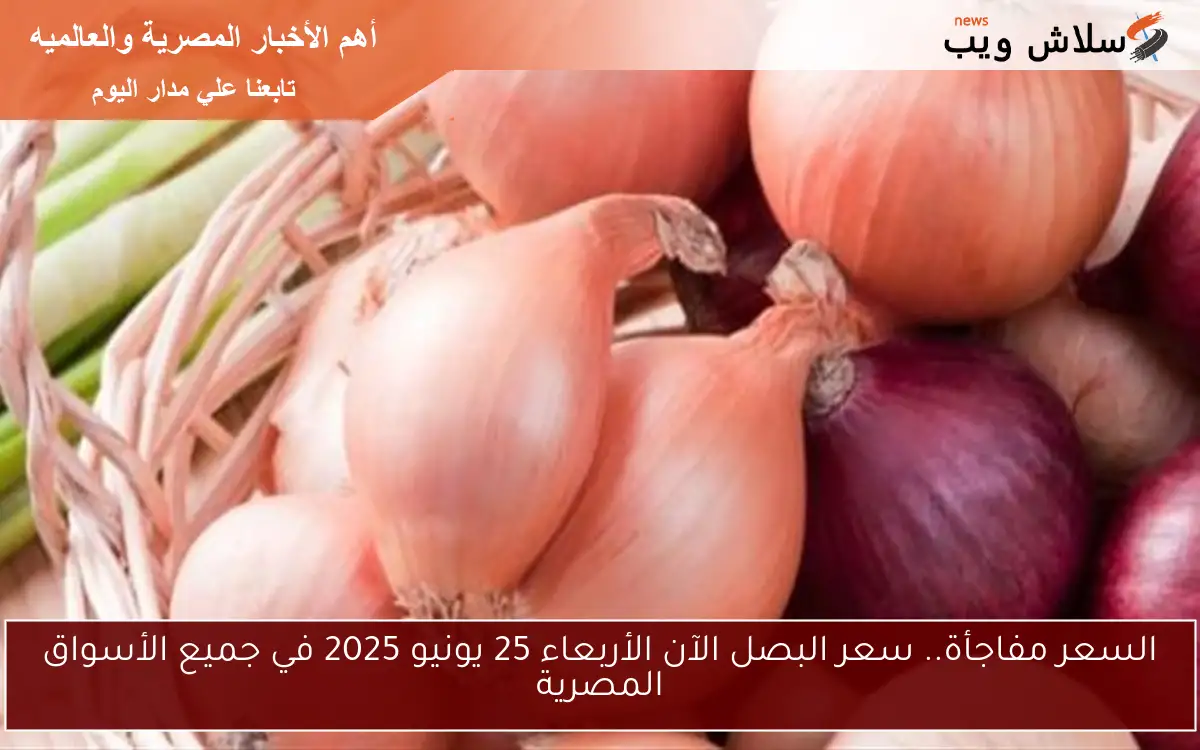 السعر مفاجأة.. سعر البصل الآن الأربعاء 25 يونيو 2025 في جميع الأسواق المصرية