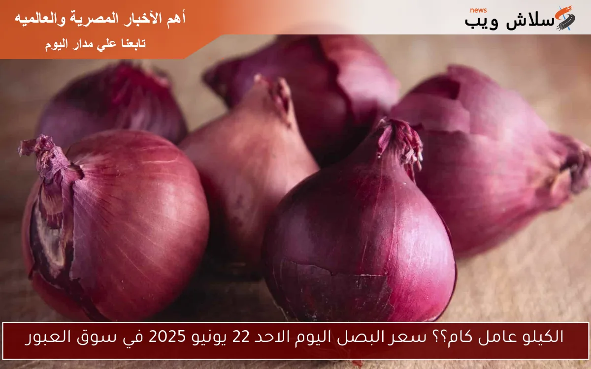 الكيلو عامل كام؟؟ سعر البصل اليوم الاحد 22 يونيو 2025 في سوق العبور