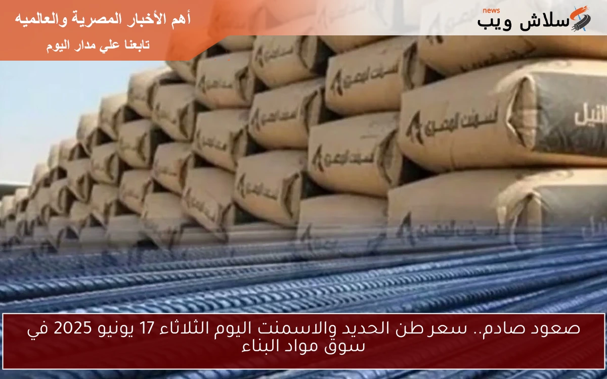 صعود صادم.. سعر طن الحديد والاسمنت اليوم الثلاثاء 17 يونيو 2025 في سوق مواد البناء 2 صعود صادم.. سعر طن الحديد والاسمنت اليوم الثلاثاء 17 يونيو 2025 في سوق مواد البناء
