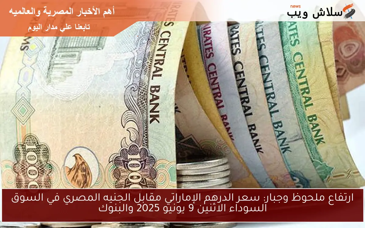 ارتفاع ملحوظ وجبار: سعر الدرهم الإماراتي مقابل الجنيه المصري في السوق السوداء الاثنين 9 يونيو 2025 والبنوك 2 ارتفاع ملحوظ وجبار: سعر الدرهم الإماراتي مقابل الجنيه المصري في السوق السوداء الاثنين 9 يونيو 2025 والبنوك