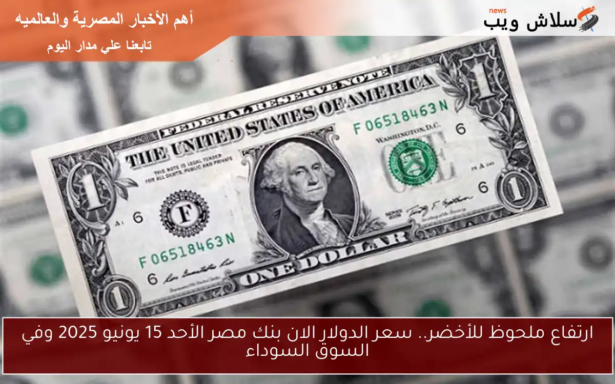 ارتفاع ملحوظ للأخضر.. سعر الدولار الان بنك مصر الأحد 15 يونيو 2025 وفي السوق السوداء 2 ارتفاع ملحوظ للأخضر.. سعر الدولار الان بنك مصر الأحد 15 يونيو 2025 وفي السوق السوداء