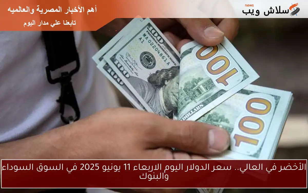 الأخضر في العالي.. سعر الدولار اليوم الاربعاء 11 يونيو 2025 في السوق السوداء والبنوك 2 الأخضر في العالي.. سعر الدولار اليوم الاربعاء 11 يونيو 2025 في السوق السوداء والبنوك