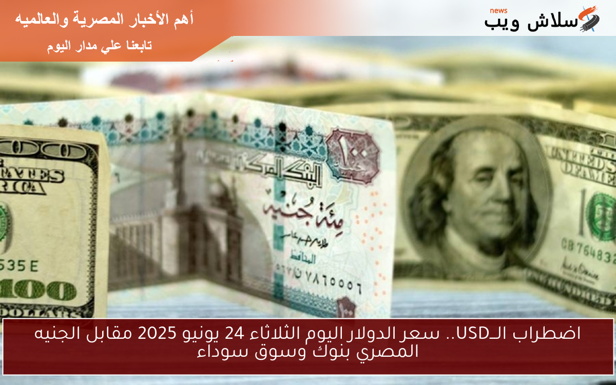 اضطراب الـــUSD.. سعر الدولار اليوم الثلاثاء 24 يونيو 2025 مقابل الجنيه المصري بنوك وسوق سوداء