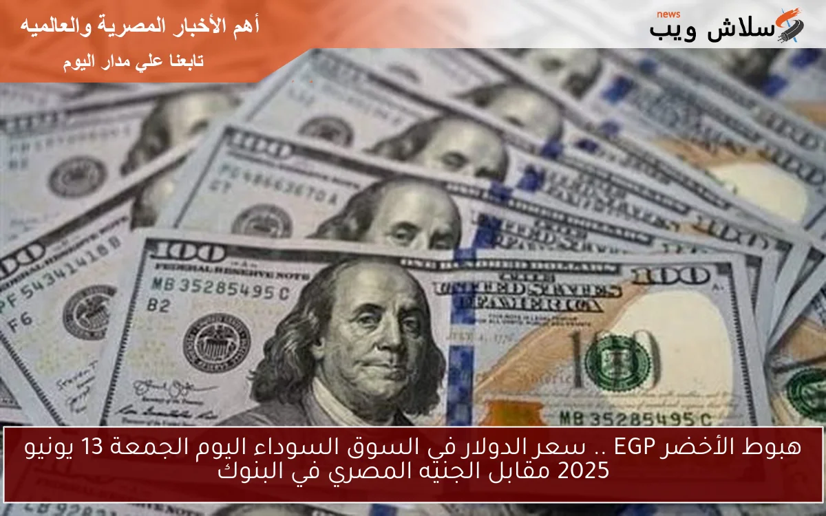 هبوط الأخضر EGP .. سعر الدولار في السوق السوداء اليوم الجمعة 13 يونيو 2025 مقابل الجنيه المصري في البنوك 2 هبوط الأخضر EGP .. سعر الدولار في السوق السوداء اليوم الجمعة 13 يونيو 2025 مقابل الجنيه المصري في البنوك