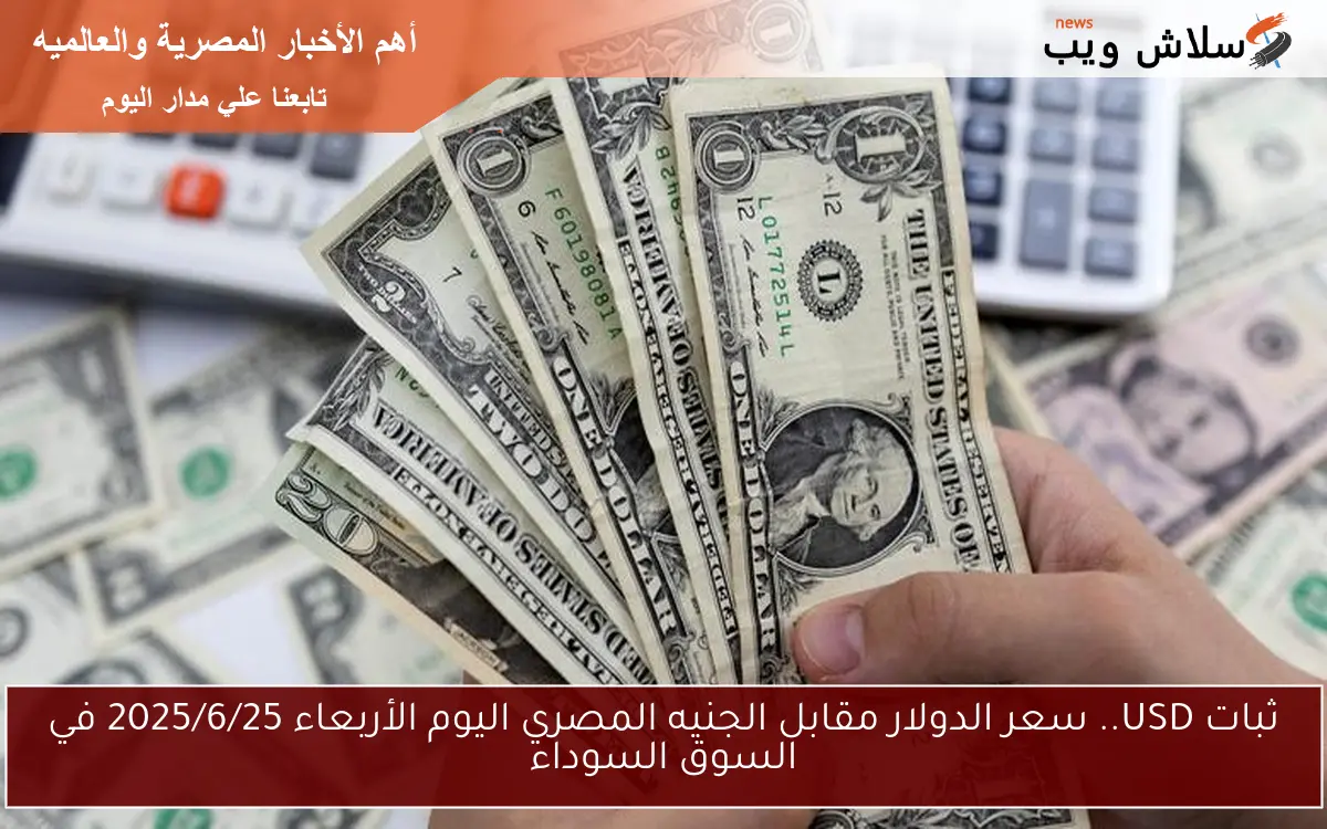 ثبات USD.. سعر الدولار مقابل الجنيه المصري اليوم الأربعاء 2025/6/25 في السوق السوداء
