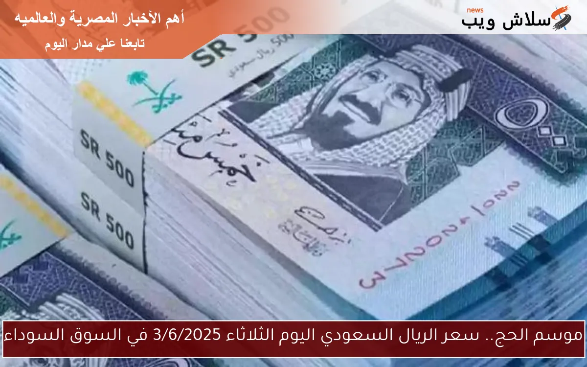 موسم الحج.. سعر الريال السعودي اليوم الثلاثاء 3/6/2025 في السوق السوداء 2 موسم الحج.. سعر الريال السعودي اليوم الثلاثاء 3/6/2025 في السوق السوداء