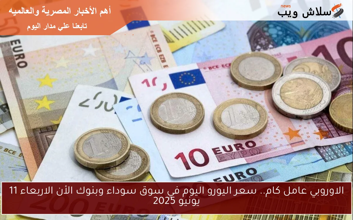 الاوروبي عامل كام.. سعر اليورو اليوم في سوق سوداء وبنوك الأن الاربعاء 11 يونيو 2025 2 الاوروبي عامل كام.. سعر اليورو اليوم في سوق سوداء وبنوك الأن الاربعاء 11 يونيو 2025