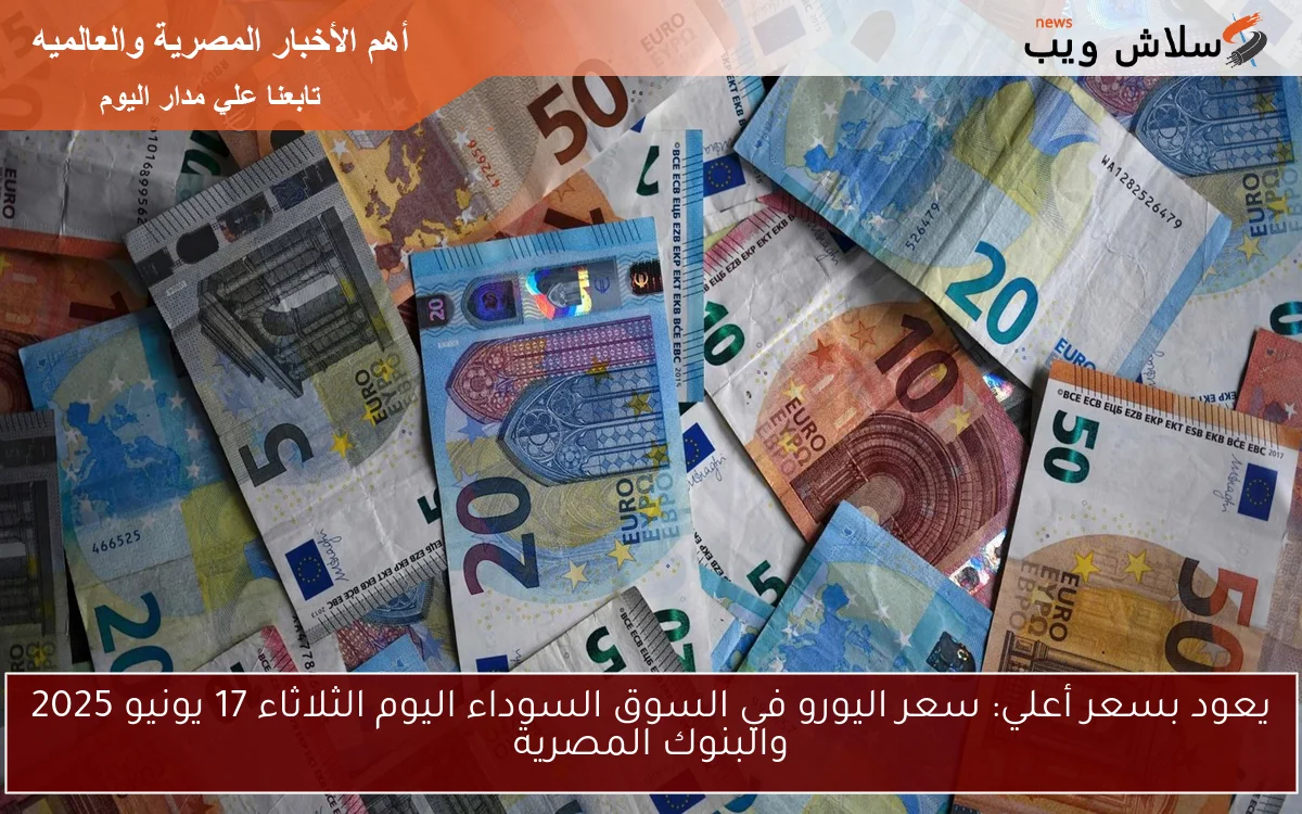 يعود بسعر أعلي: سعر اليورو في السوق السوداء اليوم الثلاثاء 17 يونيو 2025 والبنوك المصرية 2 يعود بسعر أعلي: سعر اليورو في السوق السوداء اليوم الثلاثاء 17 يونيو 2025 والبنوك المصرية