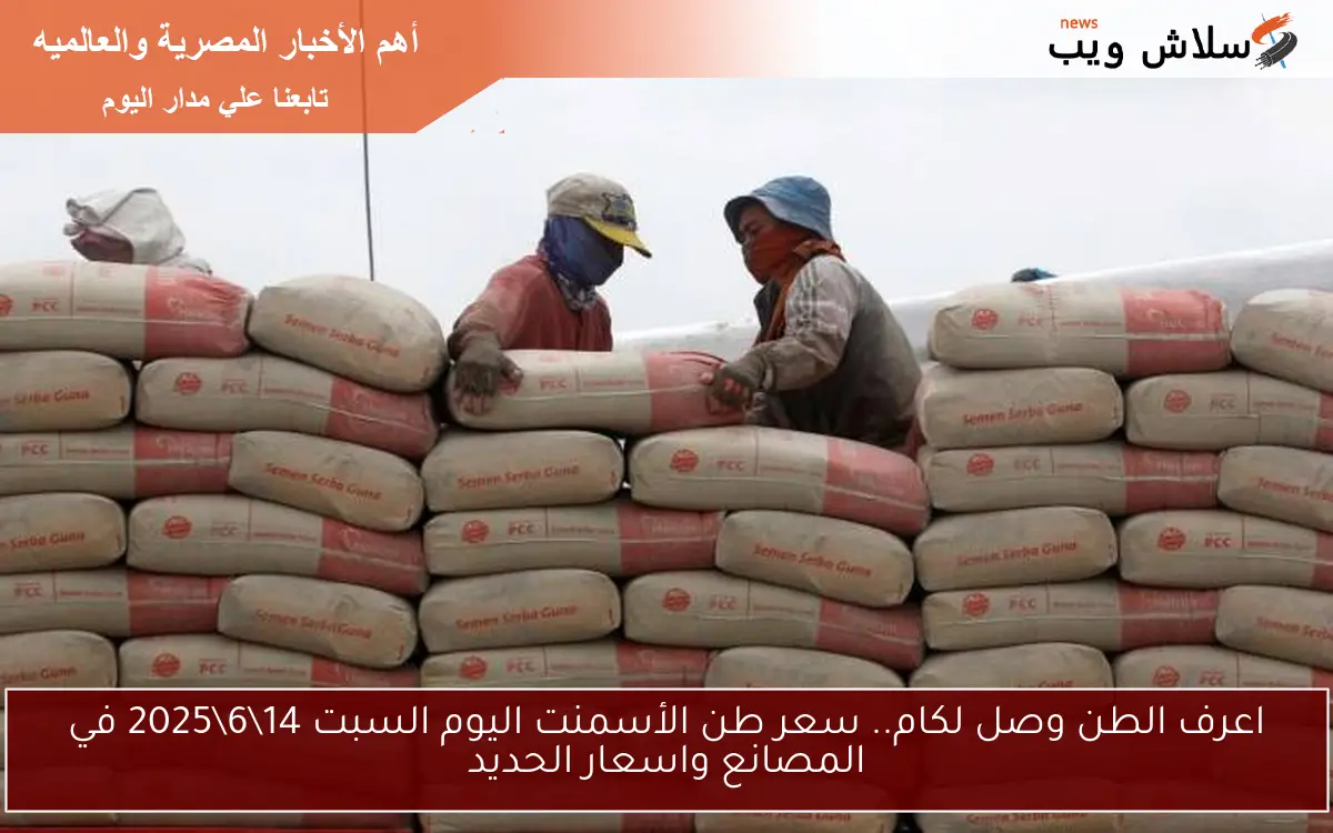 اعرف الطن وصل لكام.. سعر طن الأسمنت اليوم السبت 1462025 في المصانع واسعار الحديد 2 اعرف الطن وصل لكام.. سعر طن الأسمنت اليوم السبت 14\6\2025 في المصانع واسعار الحديد