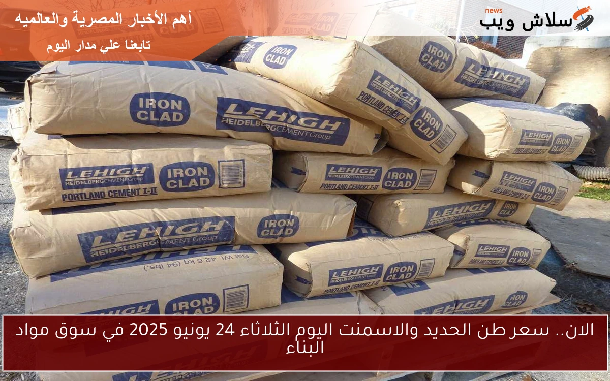 الان.. سعر طن الحديد والاسمنت اليوم الثلاثاء 24 يونيو 2025 في سوق مواد البناء
