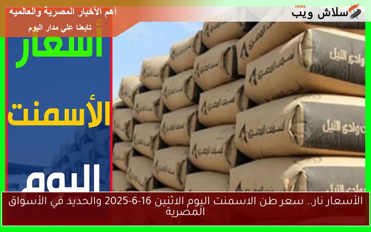 الأسعار نار.. سعر طن الاسمنت اليوم الاثنين 16-6-2025 والحديد في الأسواق المصرية 2 الأسعار نار.. سعر طن الاسمنت اليوم الاثنين 16-6-2025 والحديد في الأسواق المصرية
