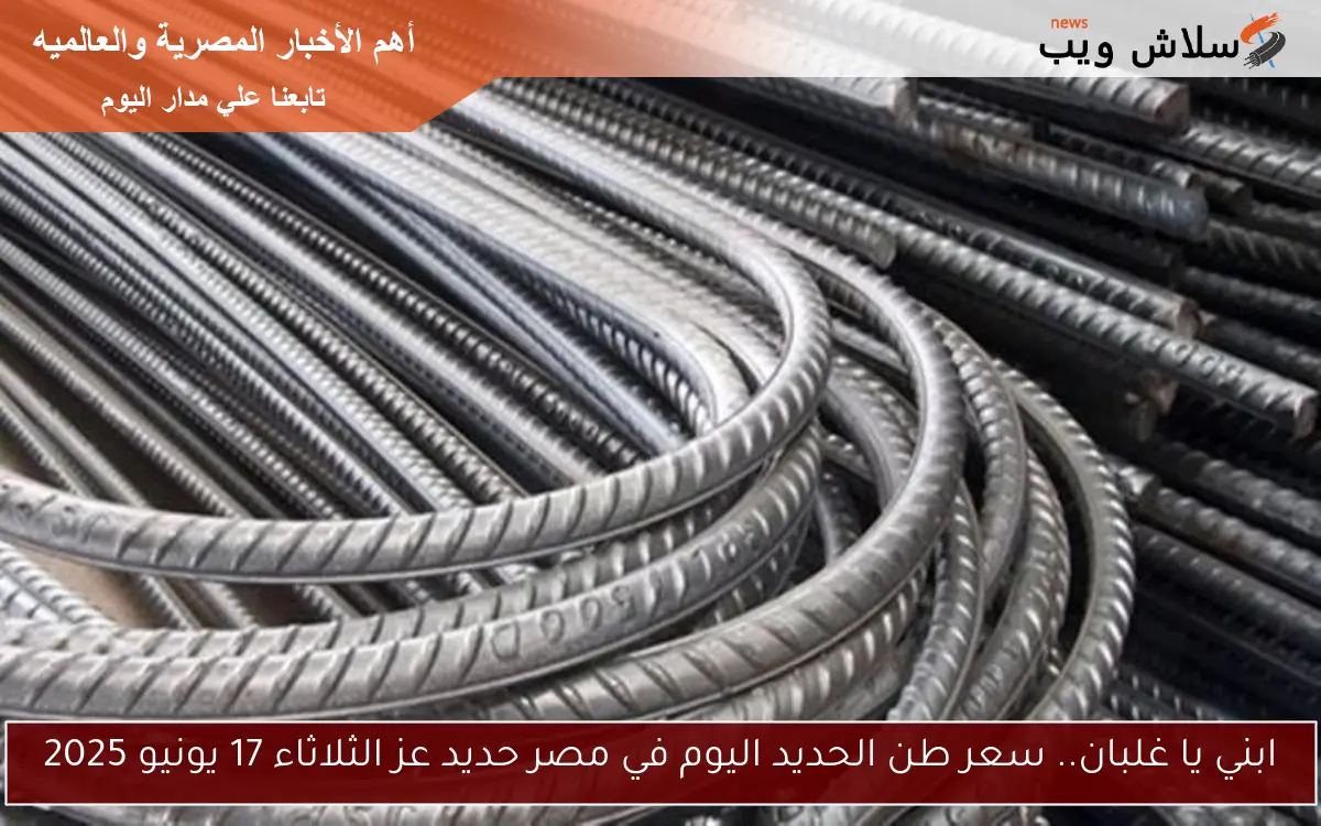 ابني يا غلبان.. سعر طن الحديد اليوم في مصر حديد عز الثلاثاء 17 يونيو 2025 2 ابني يا غلبان.. سعر طن الحديد اليوم في مصر حديد عز الثلاثاء 17 يونيو 2025