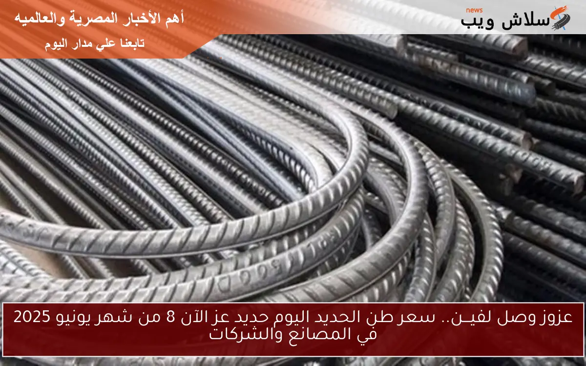 عزوز وصل لفيـــن.. سعر طن الحديد اليوم حديد عز الآن 8 من شهر يونيو 2025 في المصانع والشركات 2 عزوز وصل لفيـــن.. سعر طن الحديد اليوم حديد عز الآن 8 من شهر يونيو 2025 في المصانع والشركات