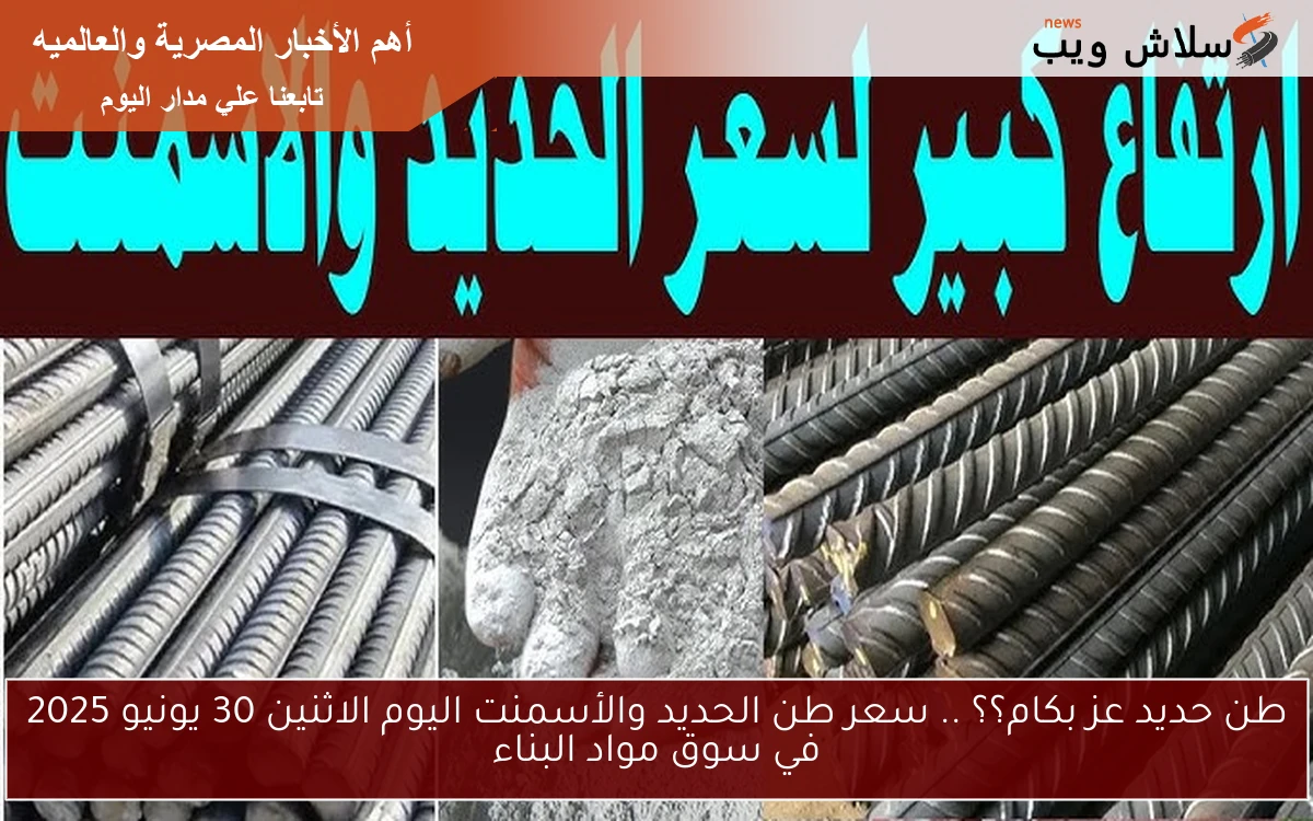 طن حديد عز بكام؟؟ .. سعر طن الحديد والأسمنت اليوم الاثنين 30 يونيو 2025 في سوق مواد البناء