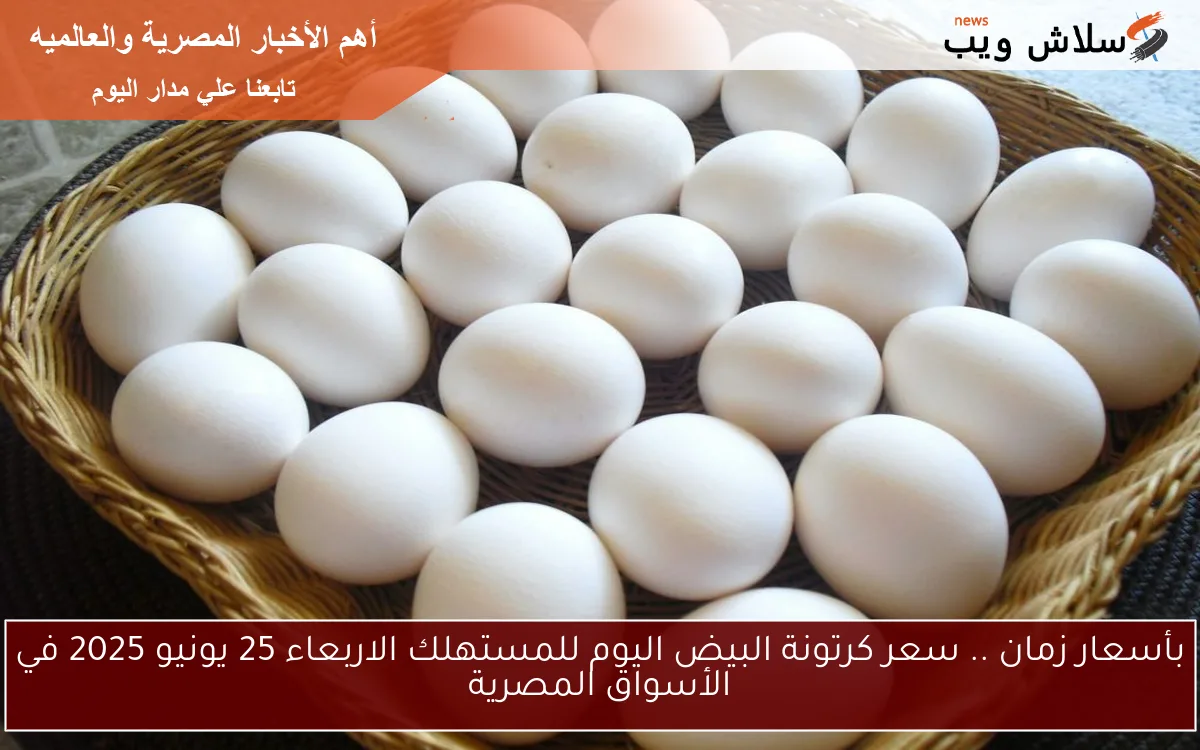بأسعار زمان .. سعر كرتونة البيض اليوم للمستهلك الاربعاء 25 يونيو 2025 في الأسواق المصرية