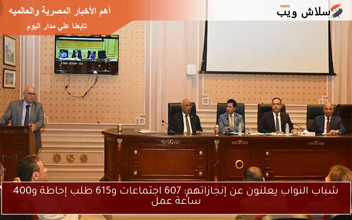 شباب النواب يعلنون عن إنجازاتهم: 607 اجتماعات و615 طلب إحاطة و400 ساعة عمل 2 شباب النواب يعلنون عن إنجازاتهم: 607 اجتماعات و615 طلب إحاطة و400 ساعة عمل