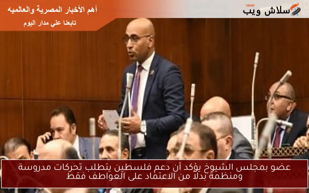 عضو بمجلس الشيوخ يؤكد أن دعم فلسطين يتطلب تحركات مدروسة ومنظمة بدلاً من الاعتماد على العواطف فقط 2 عضو بمجلس الشيوخ يؤكد أن دعم فلسطين يتطلب تحركات مدروسة ومنظمة بدلاً من الاعتماد على العواطف فقط