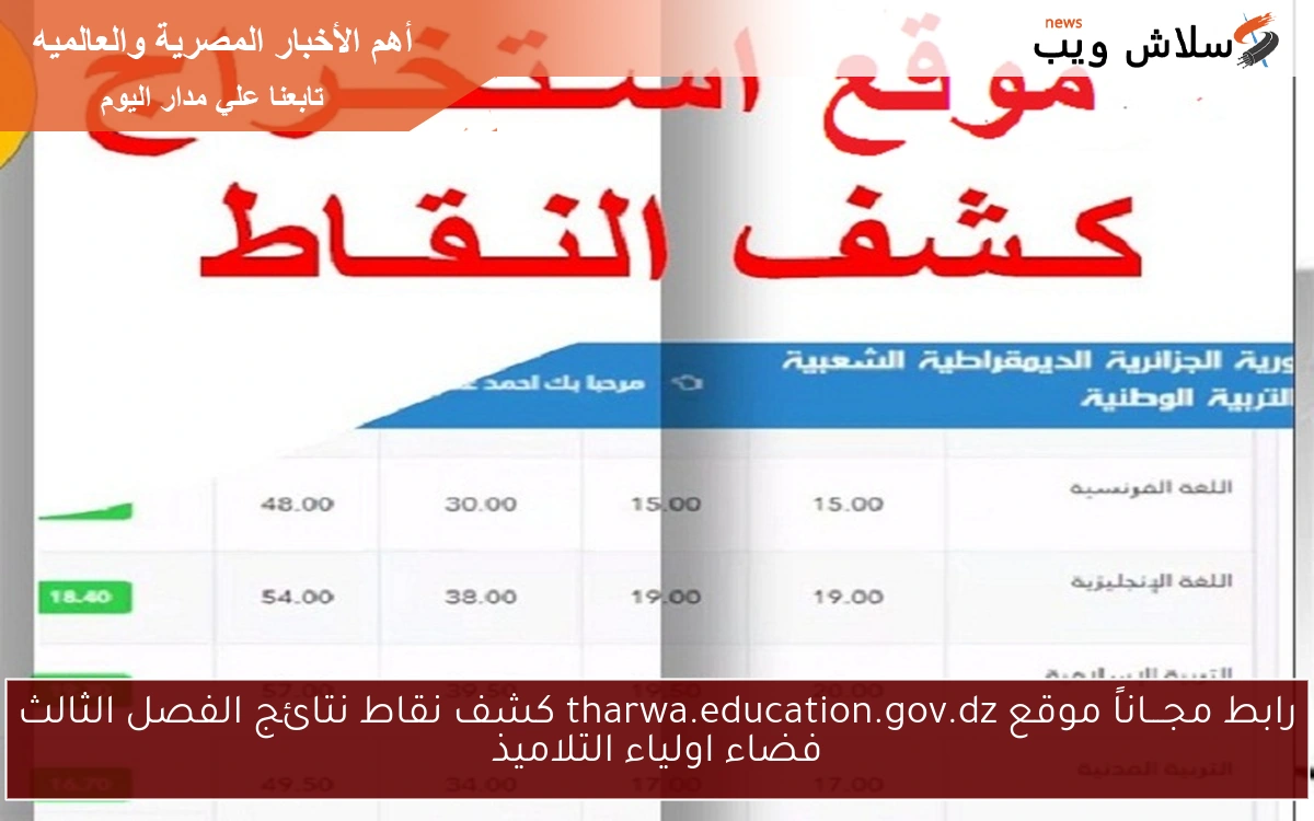رابط مجـــاناً موقع tharwa.education.gov.dz كشف نقاط نتائج الفصل الثالث فضاء اولياء التلاميذ 2 رابط مجـــاناً موقع tharwa.education.gov.dz كشف نقاط نتائج الفصل الثالث فضاء اولياء التلاميذ