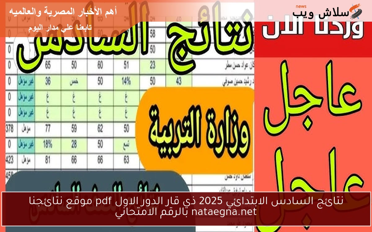 نتائج السادس الابتدائي 2025 ذي قار الدور الاول pdf موقع نتائجنا nataegna.net بالرقم الامتحاني 2 نتائج السادس الابتدائي 2025 ذي قار الدور الاول pdf موقع نتائجنا nataegna.net بالرقم الامتحاني