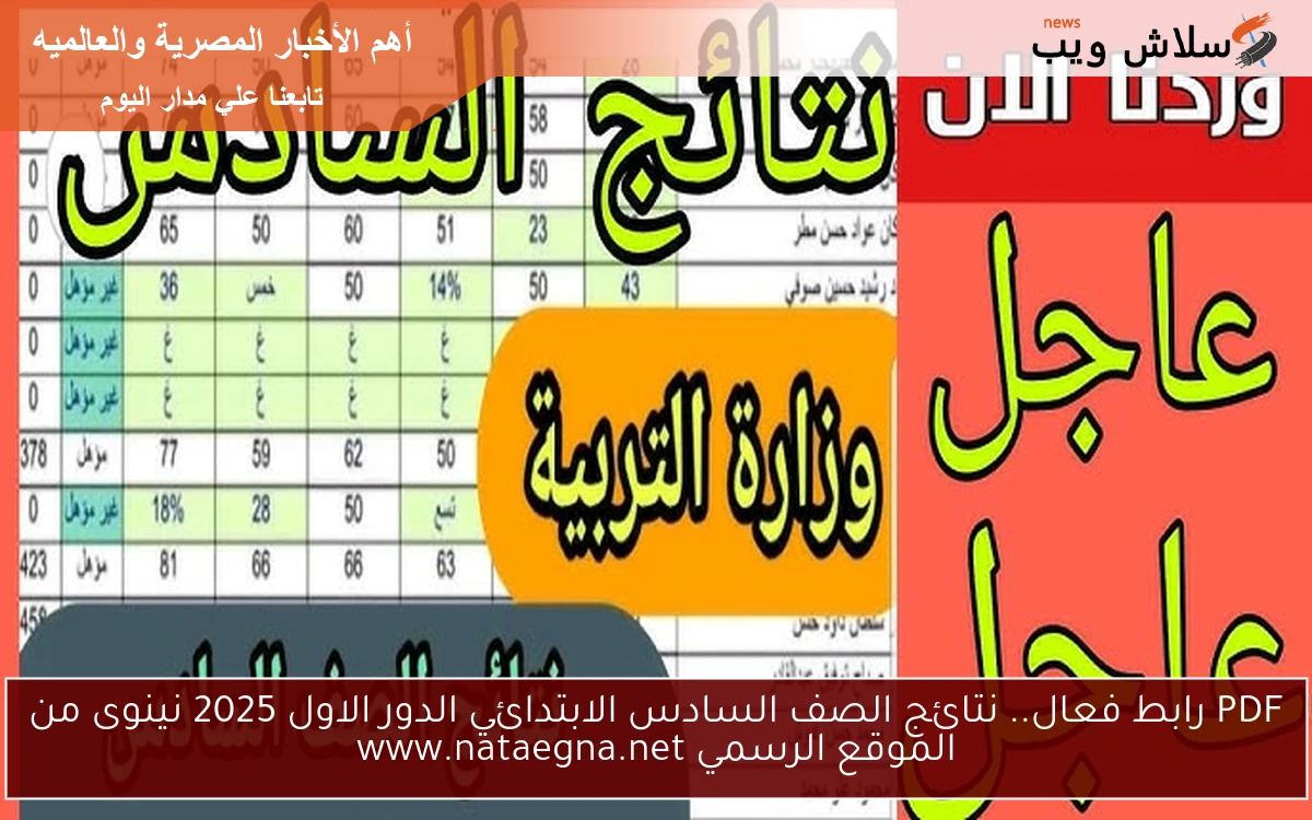 PDF رابط فعال.. نتائج الصف السادس الابتدائي الدور الاول 2025 نينوى من الموقع الرسمي www.nataegna.net 2 PDF رابط فعال.. نتائج الصف السادس الابتدائي الدور الاول 2025 نينوى من الموقع الرسمي www.nataegna.net
