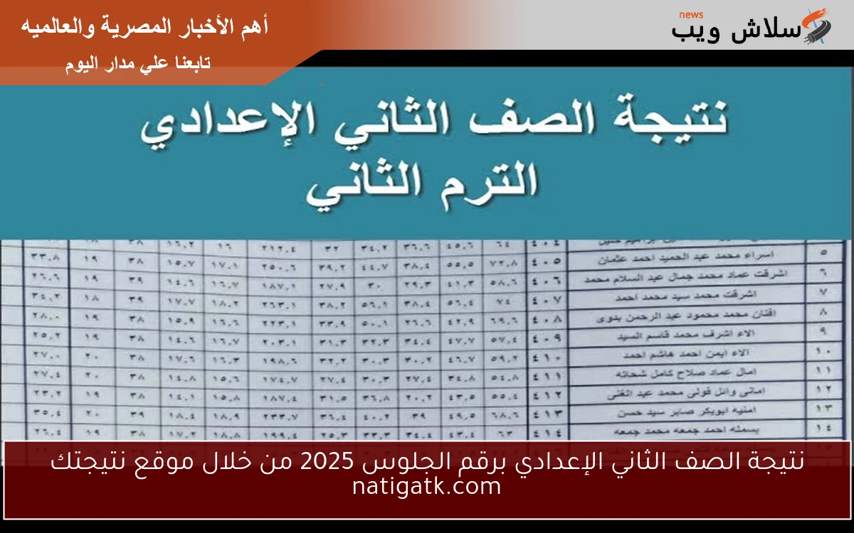 نتيجة الصف الثاني الإعدادي برقم الجلوس 2025 من خلال موقع نتيجتك natigatk.com 2 نتيجة الصف الثاني الإعدادي برقم الجلوس 2025 من خلال موقع نتيجتك natigatk.com