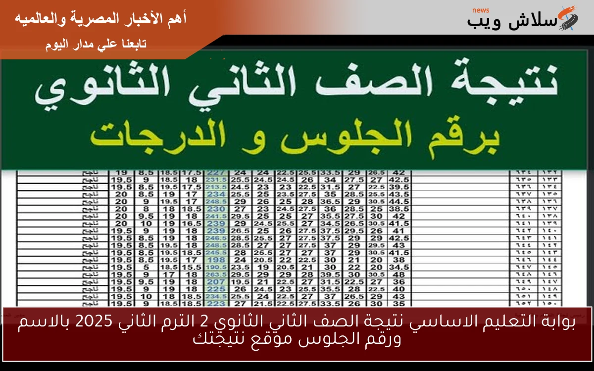 بوابة التعليم الاساسي نتيجة الصف الثاني الثانوي 2 الترم الثاني 2025 بالاسم ورقم الجلوس موقع نتيجتك 2 بوابة التعليم الاساسي نتيجة الصف الثاني الثانوي 2 الترم الثاني 2025 بالاسم ورقم الجلوس موقع نتيجتك