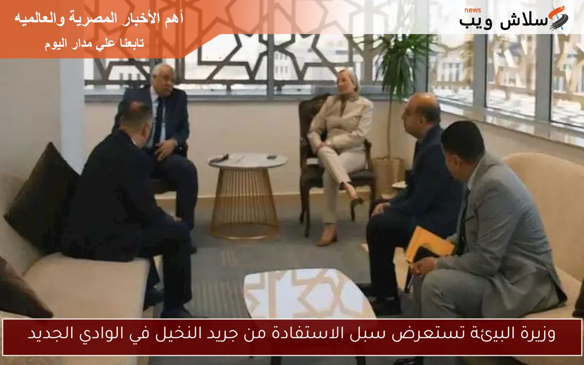 وزيرة البيئة تستعرض سبل الاستفادة من جريد النخيل في الوادي الجديد