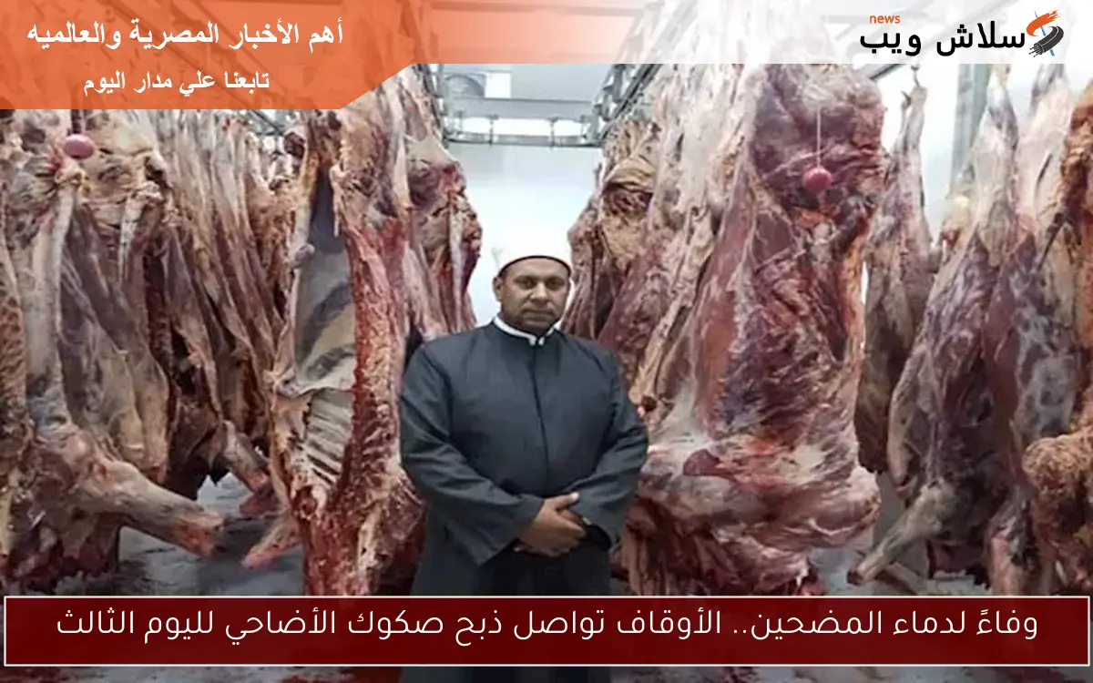 وفاءً لدماء المضحين.. الأوقاف تواصل ذبح صكوك الأضاحي لليوم الثالث 2 وفاءً لدماء المضحين.. الأوقاف تواصل ذبح صكوك الأضاحي لليوم الثالث