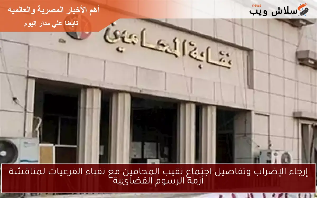 إرجاء الإضراب وتفاصيل اجتماع نقيب المحامين مع نقباء الفرعيات لمناقشة أزمة الرسوم القضائية 2 إرجاء الإضراب وتفاصيل اجتماع نقيب المحامين مع نقباء الفرعيات لمناقشة أزمة الرسوم القضائية