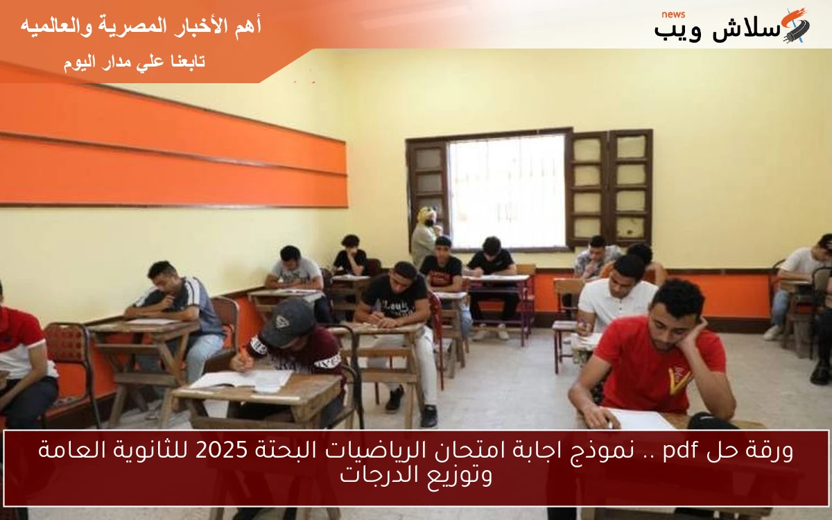 ورقة حل pdf .. نموذج اجابة امتحان الرياضيات البحتة 2025 للثانوية العامة وتوزيع الدرجات 2 ورقة حل pdf .. نموذج اجابة امتحان الرياضيات البحتة 2025 للثانوية العامة وتوزيع الدرجات