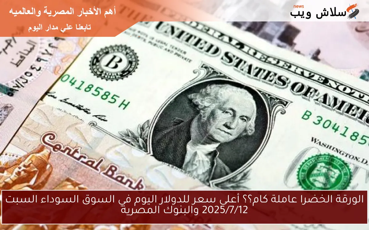 الورقة الخضرا عاملة كام؟؟ أعلى سعر للدولار اليوم في السوق السوداء السبت 2025/7/12 والبنوك المصرية 2 الورقة الخضرا عاملة كام؟؟ أعلى سعر للدولار اليوم في السوق السوداء السبت 2025/7/12 والبنوك المصرية