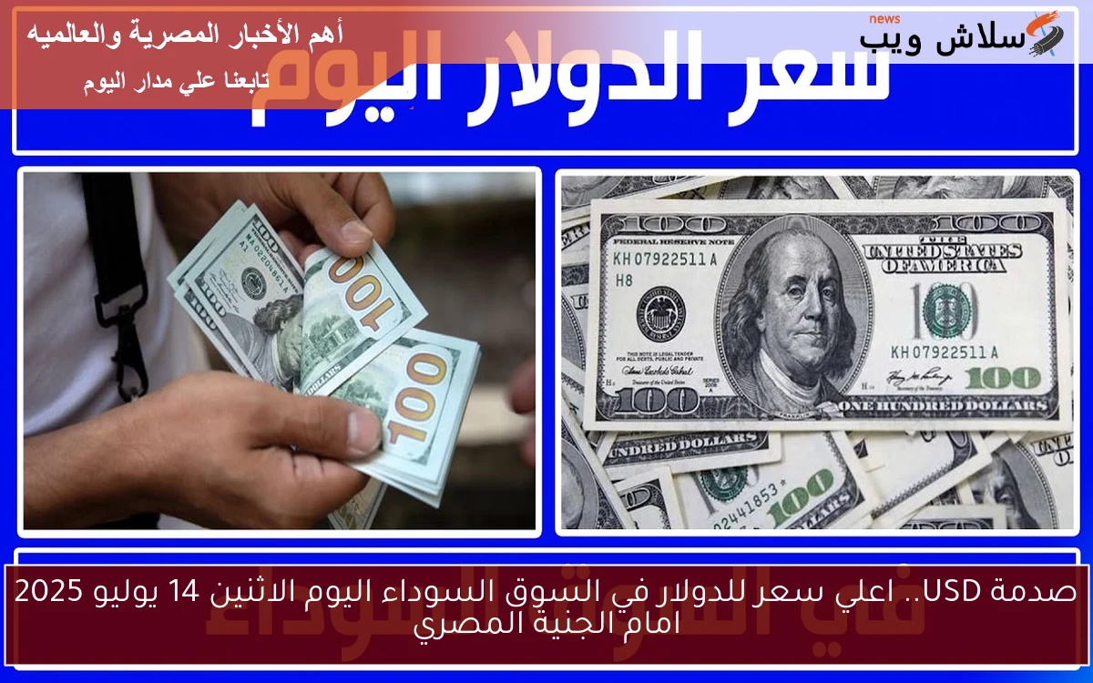 صدمة USD.. اعلي سعر للدولار في السوق السوداء اليوم الاثنين 14 يوليو 2025 امام الجنية المصري 2 صدمة USD.. اعلي سعر للدولار في السوق السوداء اليوم الاثنين 14 يوليو 2025 امام الجنية المصري