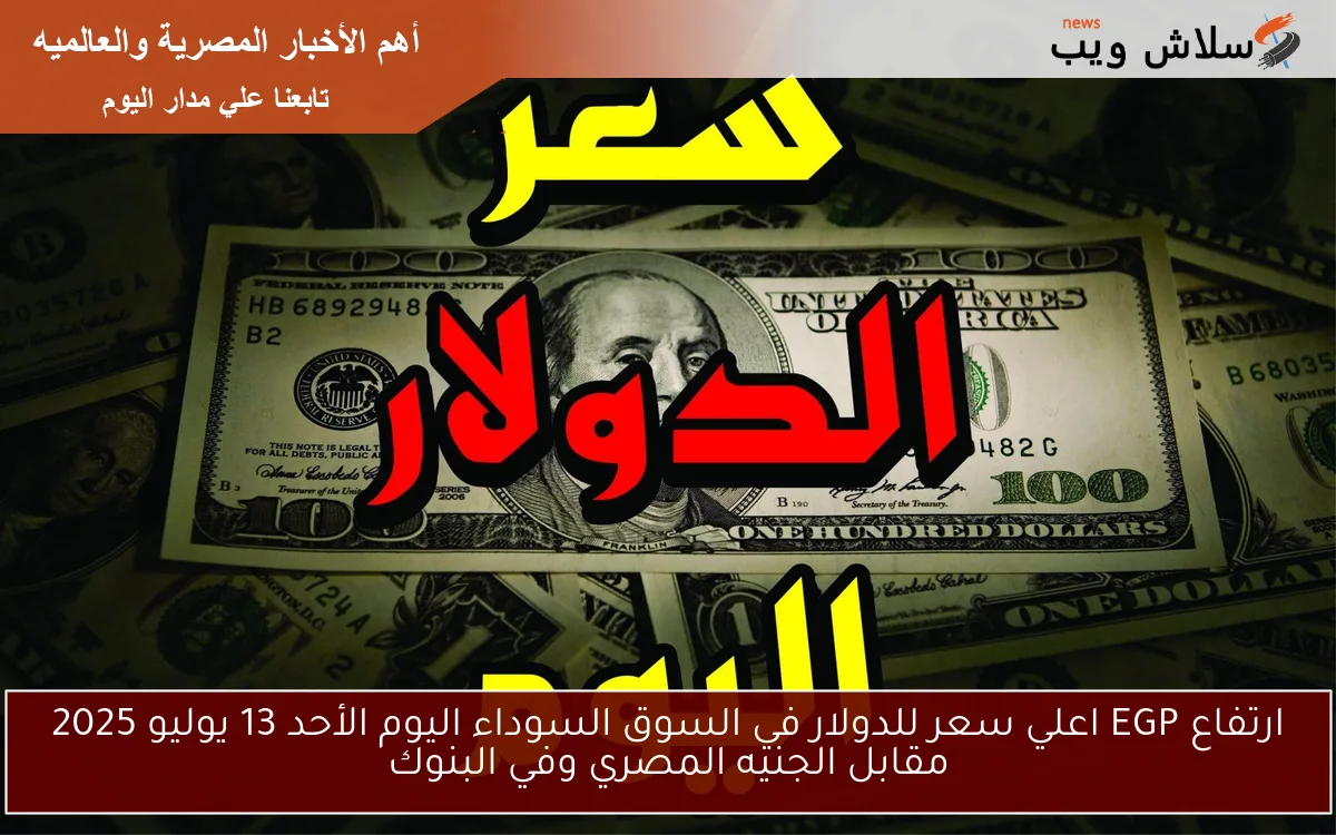 ارتفاع EGP اعلي سعر للدولار في السوق السوداء اليوم الأحد 13 يوليو 2025 مقابل الجنيه المصري وفي البنوك 2 ارتفاع EGP اعلي سعر للدولار في السوق السوداء اليوم الأحد 13 يوليو 2025 مقابل الجنيه المصري وفي البنوك