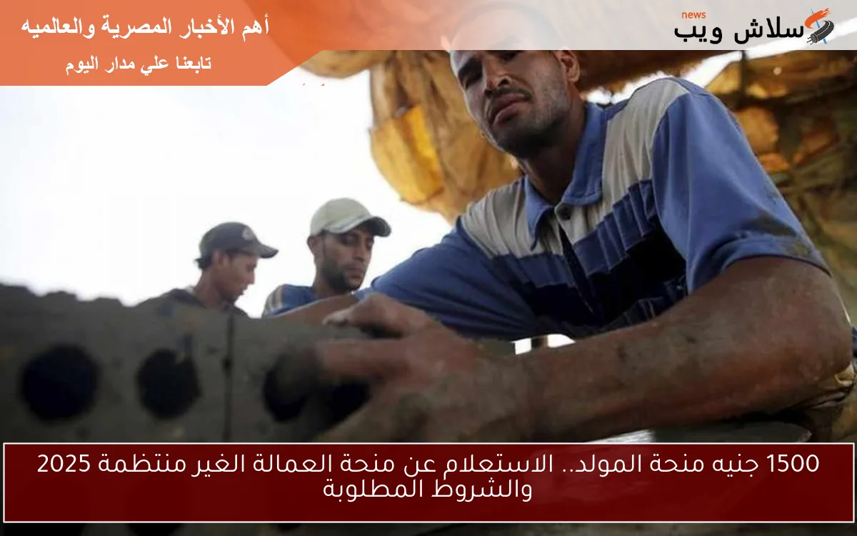 1500 جنيه منحة المولد.. الاستعلام عن منحة العمالة الغير منتظمة 2025 والشروط المطلوبة 2 1500 جنيه منحة المولد.. الاستعلام عن منحة العمالة الغير منتظمة 2025 والشروط المطلوبة