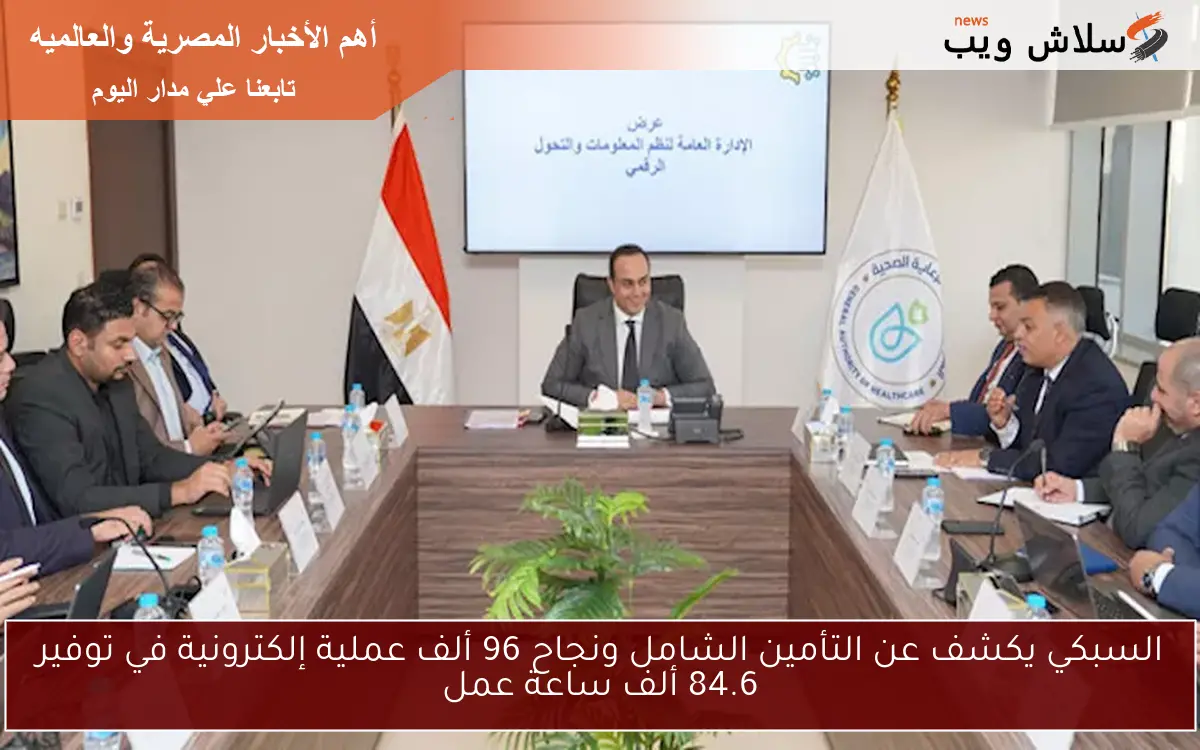 السبكي يكشف عن التأمين الشامل ونجاح 96 ألف عملية إلكترونية في توفير 84.6 ألف ساعة عمل 2 السبكي يكشف عن التأمين الشامل ونجاح 96 ألف عملية إلكترونية في توفير 84.6 ألف ساعة عمل