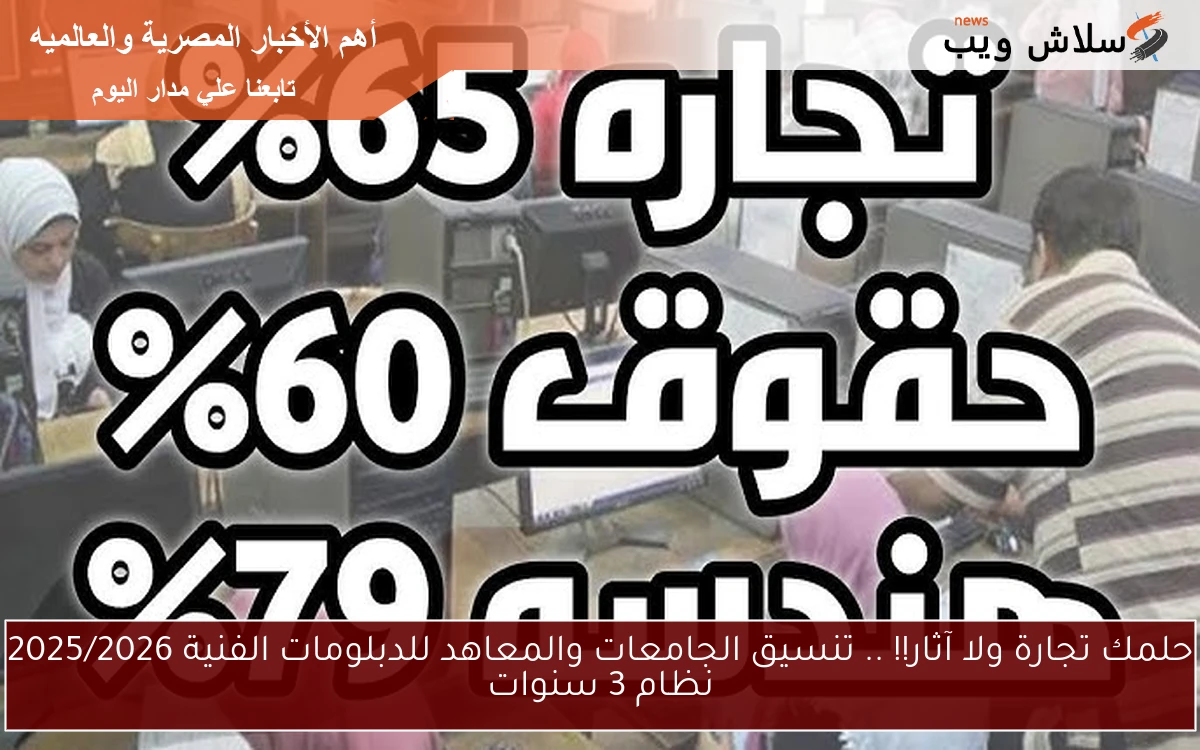 حلمك تجارة ولا آثار!! .. تنسيق الجامعات والمعاهد للدبلومات الفنية 2025/2026 نظام 3 سنوات 2 حلمك تجارة ولا آثار!! .. تنسيق الجامعات والمعاهد للدبلومات الفنية 2025/2026 نظام 3 سنوات