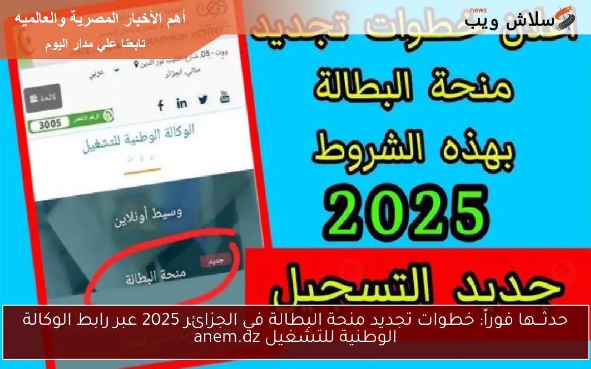 حدثـــها فوراً: خطوات تجديد منحة البطالة في الجزائر 2025 عبر رابط الوكالة الوطنية للتشغيل anem.dz 2 حدثـــها فوراً: خطوات تجديد منحة البطالة في الجزائر 2025 عبر رابط الوكالة الوطنية للتشغيل anem.dz
