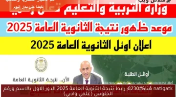 رابط نتيجة الثانوية العامة 2025 3