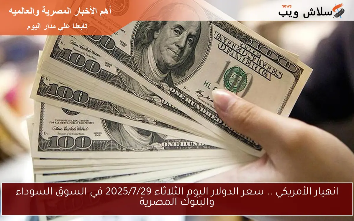 انهيار الأمريكي .. سعر الدولار اليوم الثلاثاء 2025/7/29 في السوق السوداء والبنوك المصرية 2 انهيار الأمريكي .. سعر الدولار اليوم الثلاثاء 2025/7/29 في السوق السوداء والبنوك المصرية