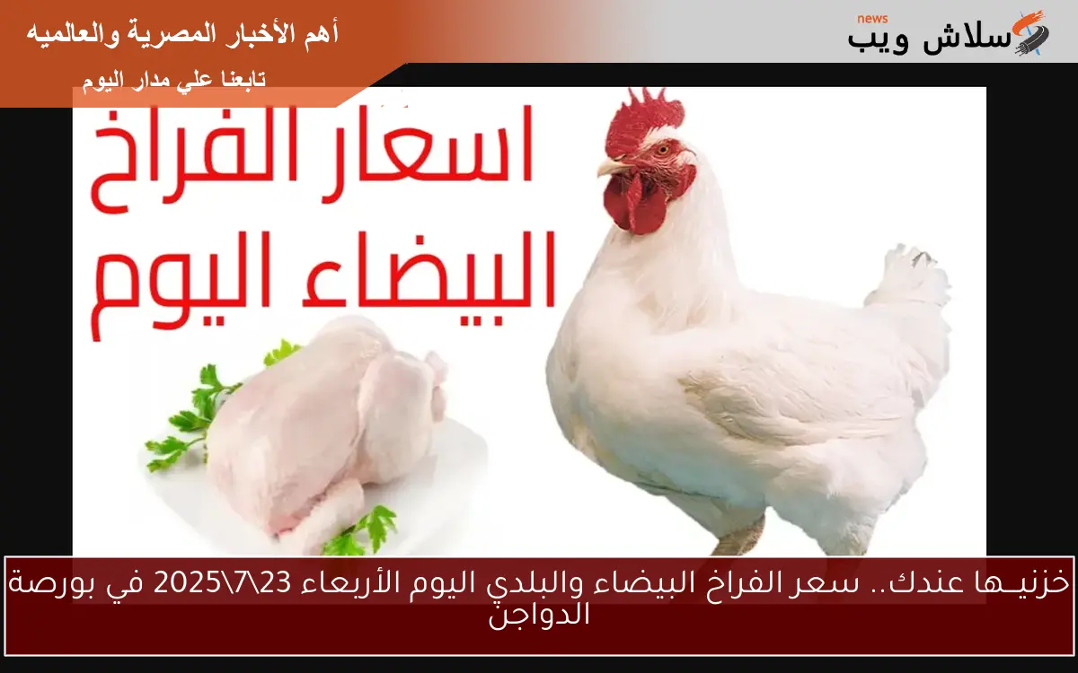 خزنيـــها عندك.. سعر الفراخ البيضاء والبلدي اليوم الأربعاء 2372025 في بورصة الدواجن 2 خزنيـــها عندك.. سعر الفراخ البيضاء والبلدي اليوم الأربعاء 23\7\2025 في بورصة الدواجن