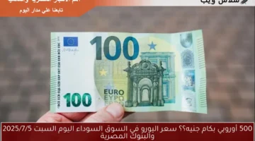 سعر اليورو في السوق السوداء اليوم